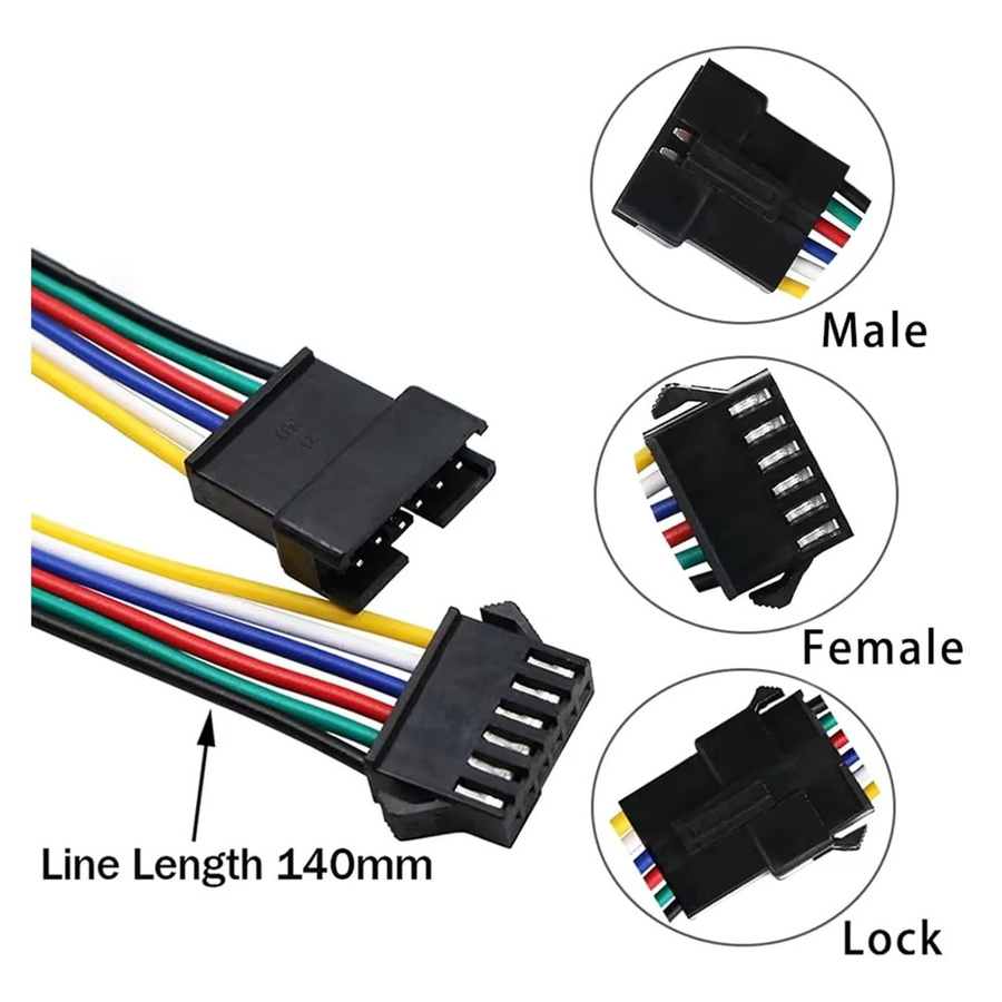YSRSAI JST Stecker Set Männlich und Weiblich für LED Streifen und Licht Treiber, 2Pin bis 6Pin Auswahl - Bild 3