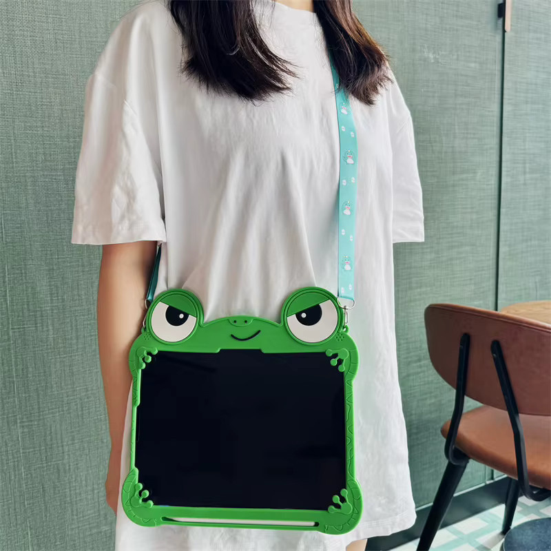 Samsung Galaxy Tab A9 Plus A11 Plus 11 Zoll Tablet-Hülle aus weichem Silikon mit 3D-Cartoon-Frosch-Halterung in Grün - Bild 3