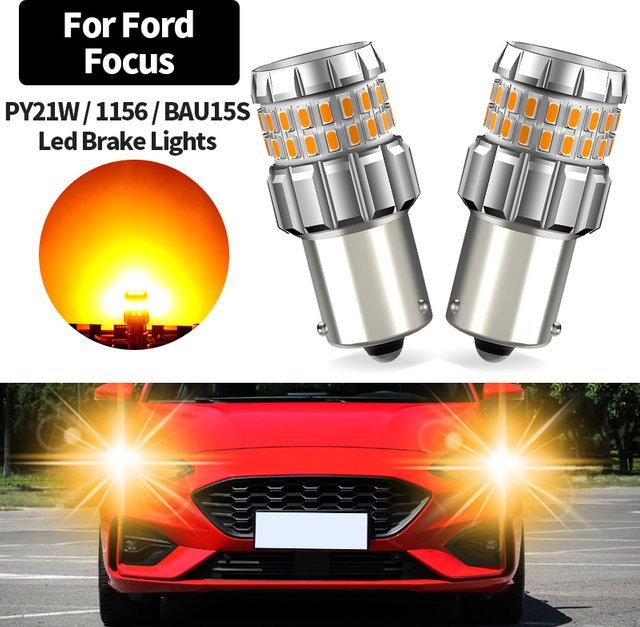 SAARMAT 2er Set LED Blinker Glühbirnen PY21W BAU15S 1156 Canbus Fehlerfrei in Silber für Ford Focus 2 3 4 - Bild 1