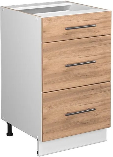 Vicco Küchenunterschrank Fame-Line Goldkraft Eiche Weiß Breite: 50 cm - Bild 1