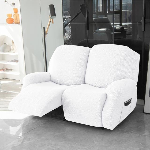 Dehnbarer Jacquard-Sesselüberwurf in Weiß für deinen Relax-Sessel und Lazy Boy - Bild 1