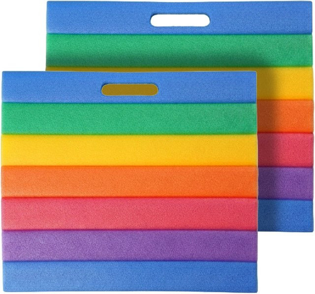 Relaxdays Kniekissen 2er Set aus Polyethylen in Bunt, B/T/H: 35,0 x 30,0 x 3,0 cm - Bild 1