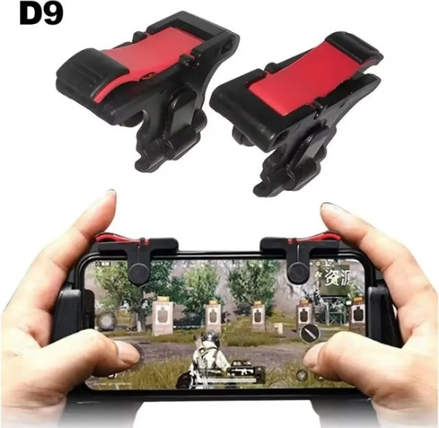 Kanlennys Room D9 Kunststoff Gaming Controller L1 R1 für iPhone und Android, Schwarz, 1 Paar rutschfeste Mobile Gamepads mit hoher Empfindlichkeit - Bild 1