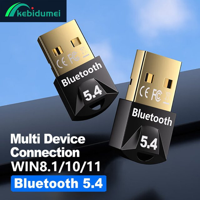 Kebidumei Bluetooth 5.4 USB Adapter als Dongle für PC, Lautsprecher, Maus und Tastatur mit Audio-Sender und Receiver - Bild 1