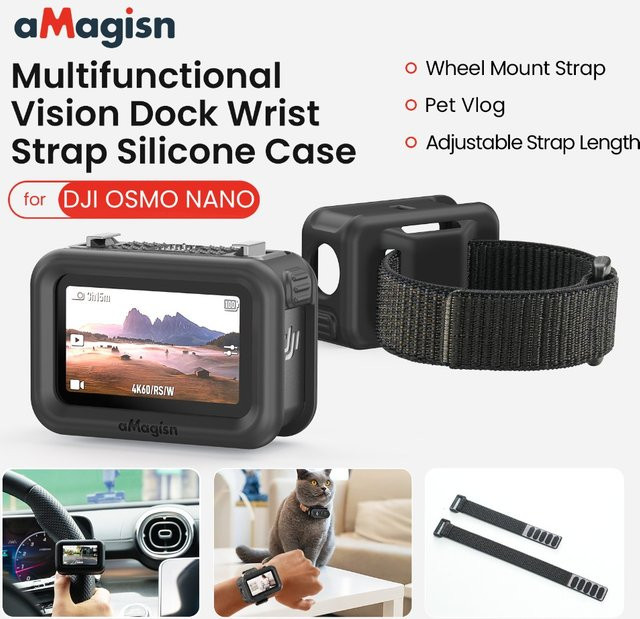 aMagisn Multifunktions-Erweiterungsband für DJI OSMO Nano mit Schutzhülle und Bildübertragungs-Funktion, Schwarz - Bild 1