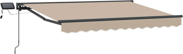 vidaXL Manueller Markisenrahmen mit LED-Beleuchtung in Beige, B: 300 cm, H: 250 cm - Bild 1