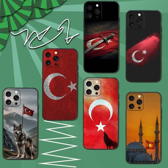 Handyhülle mit Türkei-Flagge aus Soft-Silikon für iPhone Modelle in Schwarz - Bild 1