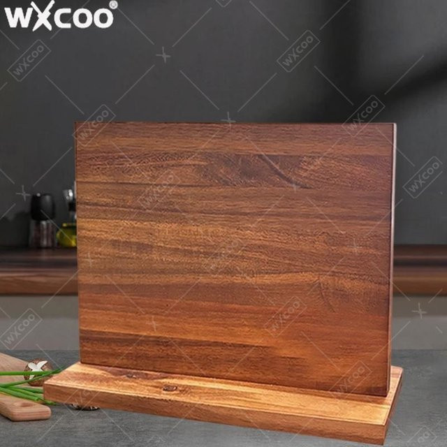 WXCOO Magnetischer Messerhalter aus Akazienholz in Braun, Freistehender Messerblock mit starken Magneten, B/T/H: 29,8 x 21,8 x 1,0 cm - Bild 1