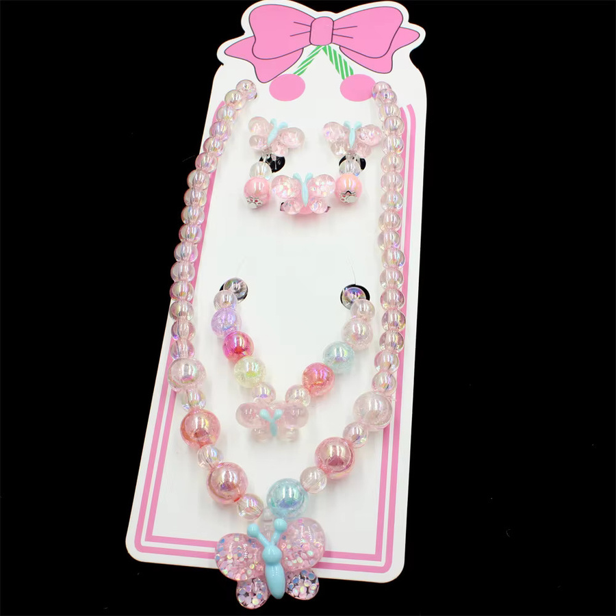 Weyena Schmuckset, Schmetterling, Perlenkette, Armband, Ring, Ohrringe, Kinder - Bild 3