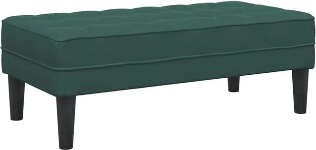 vidaXL Bank mit Kissen aus Samt in Dunkelgrün, B/T/H: 110 x 57 x 39 cm - Bild 1