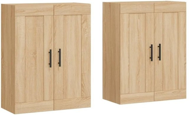 Set aus 2 vidaXL Wandschränken in Sonoma-Eiche aus Holzwerkstoff mit Scharniertüren - Bild 1