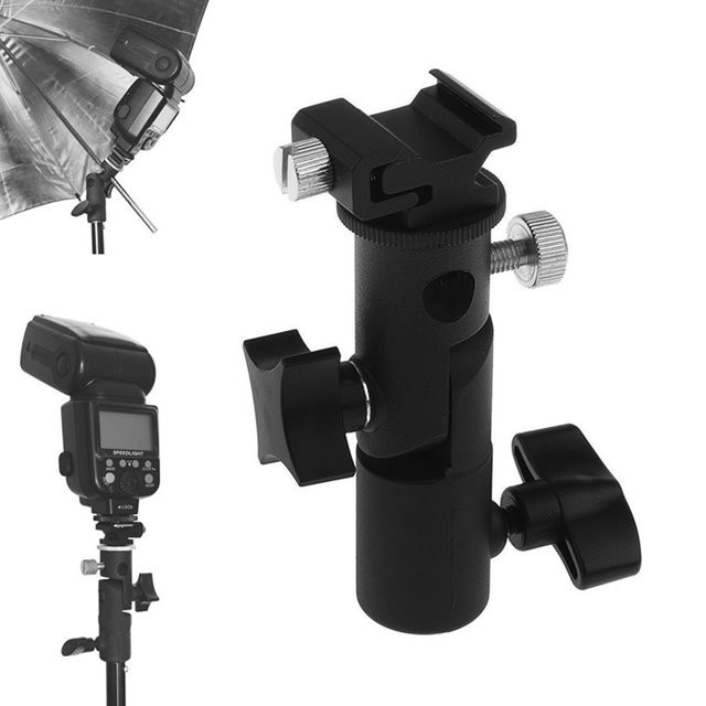 SZKOSTON Speedlite Halterung mit Schwenklicht-Ständer, Regenschirm- und Reflektorhalter für Kamera, DSLR und Studioleuchten, Schwarz - Bild 1