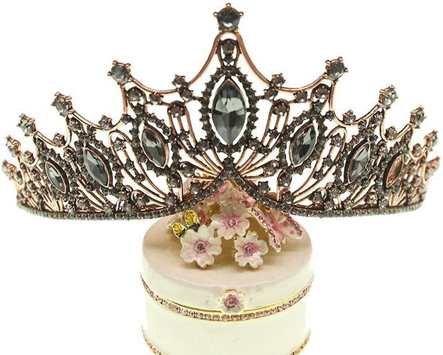 Wucifang Jewelry Brautkrone, Kupfer, Roségold, Zirkonia, Kristall, Damen - Bild 1