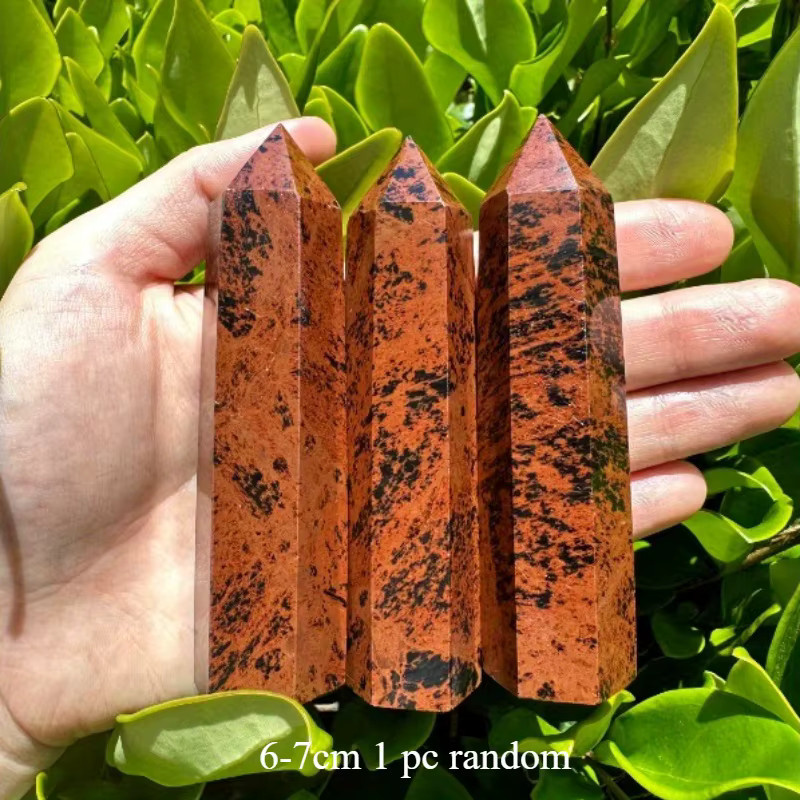 CrystalHola Roter Obsidian Turm als Dekoration für deinen Schreibtisch in Rot - Bild 2
