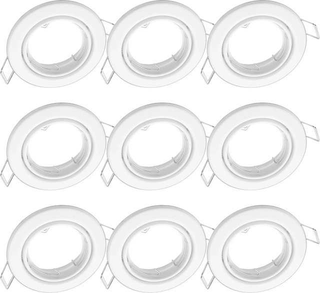 Oktaplex 9er Set Einbauleuchte Dijon schwenkbar in Chrom für 50mm LED-Module mit GU10 Fassung - Bild 1