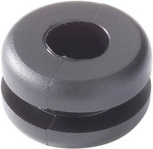 HellermannTyton Kabeldurchführung HV1218-PVC-BK-M1 aus PVC in Schwarz mit maximalem Klemmdurchmesser 6 mm und maximaler Plattenstärke 4 mm - Bild 1