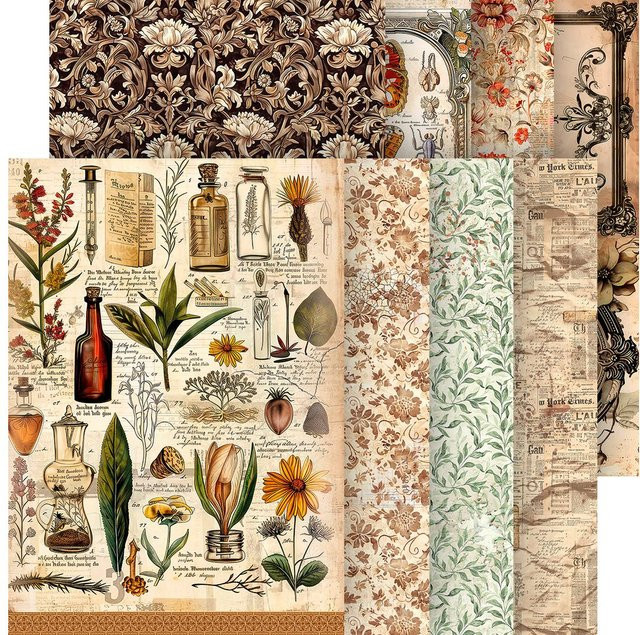 Ciao Bella Motiv-Strohseiden Sortiment Schönheiten der Natur in Braun und Multicolour, Format A5 - Bild 1