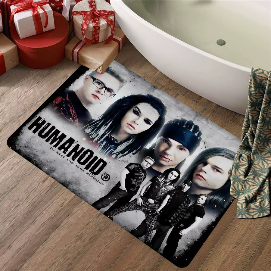 Rutschfeste Badezimmermatte mit Bill Kaulitz Motiv von Tokio Hotel zur Wasserabsorption für Badezimmer oder Schlafzimmer - Bild 3