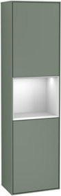 V&B Hochschrank Finion in Weiss mit LED-Beleuchtung und Glastüren, B: 41,8 cm, H: 151,6 cm - Bild 1