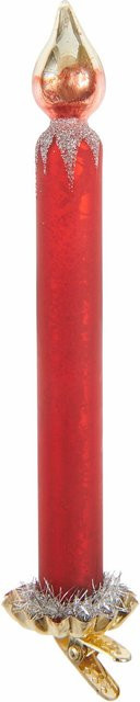 Rico Design Glaskerze Baumschmuck Rot mit goldenem Metallchip - Bild 1