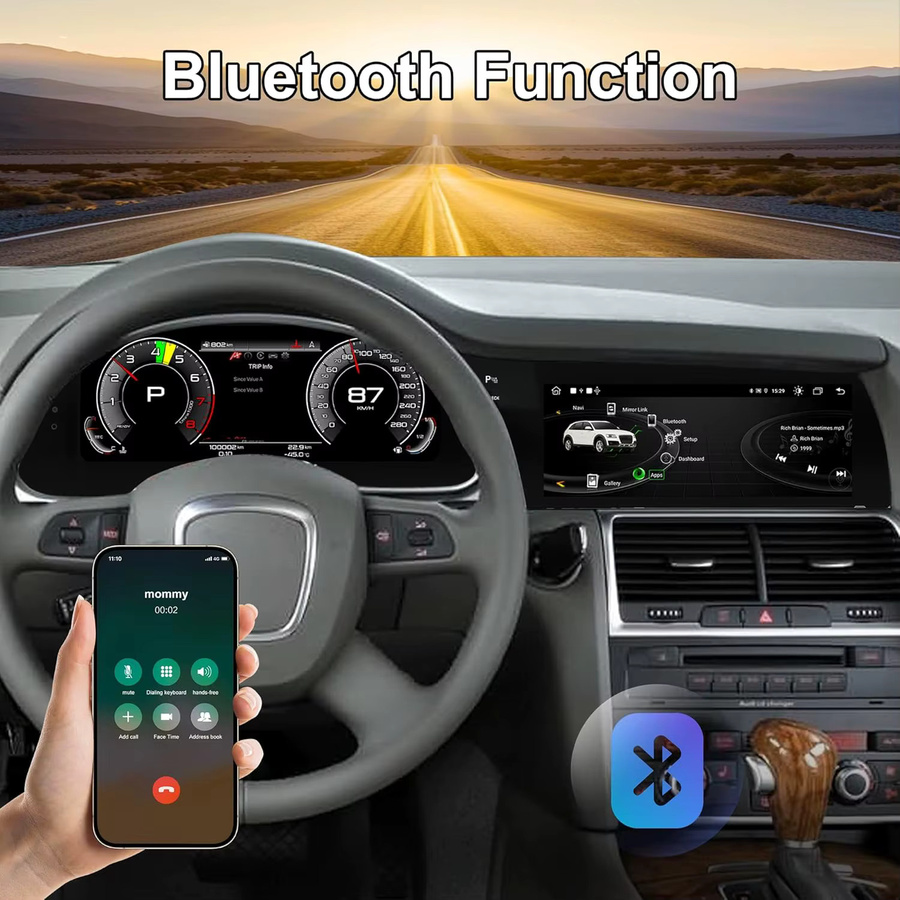 Digitales Kombiinstrument für Audi Q7 4L 2005-2015 mit Android Radio, Wireless CarPlay, GPS und Bluetooth in Schwarz - Bild 5