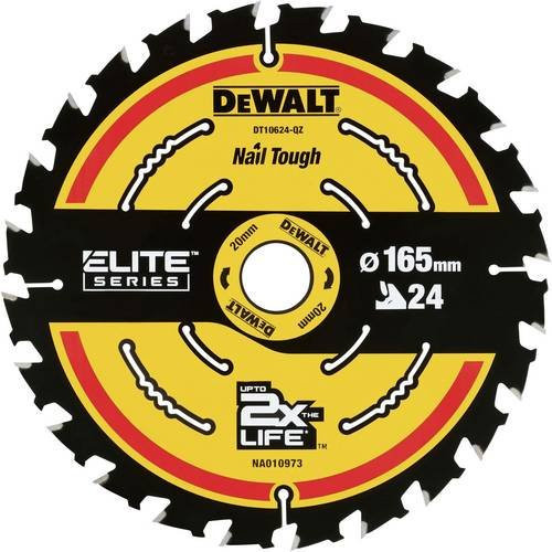 DEWALT Kreissägeblatt für Holz, Carbide Tipped, Gelb, Durchmesser: 165 mm, Zähnezahl: 24 - Bild 2
