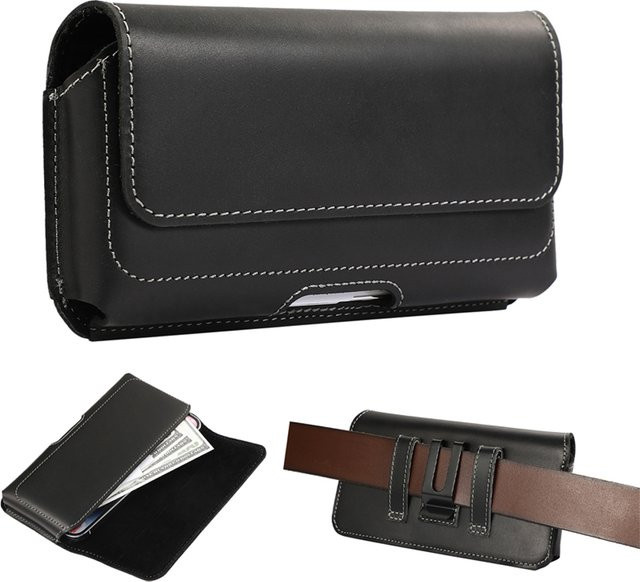 FaLi Qisubao Echtleder Handyholster mit Gürtelclip für iPhone und Galaxy, erhältlich in Schwarz oder Braun - Bild 1