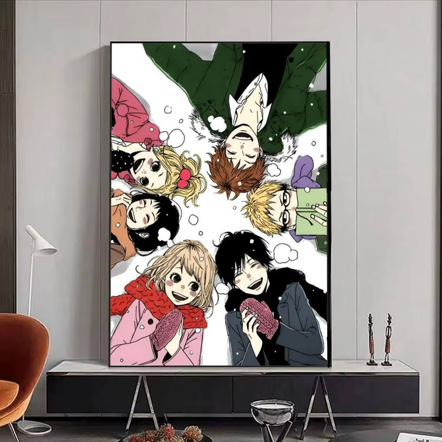 Selbstklebender Japanischer Manga Anime Papierdruck in Orange und Multicolour für deine Wandgestaltung - Bild 5