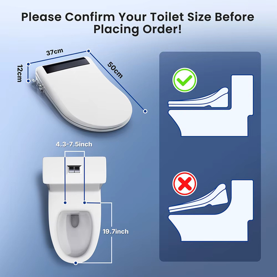 SANYIPACE Intelligenter Toilettensitz mit Bidet in Weiß mit beheiztem Sitz, Warmwasser-Reinigung, Trocknerfunktion und Fernbedienung - Bild 3