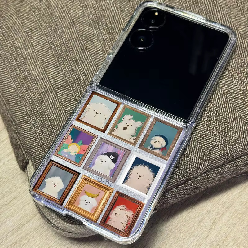 Fundas Ölgemälde Hund Handyhülle für Samsung Galaxy Z Flip 7, Z Flip 6, Z Flip 5 5G, Z Flip4 und Z Flip 3, transparent - Bild 2