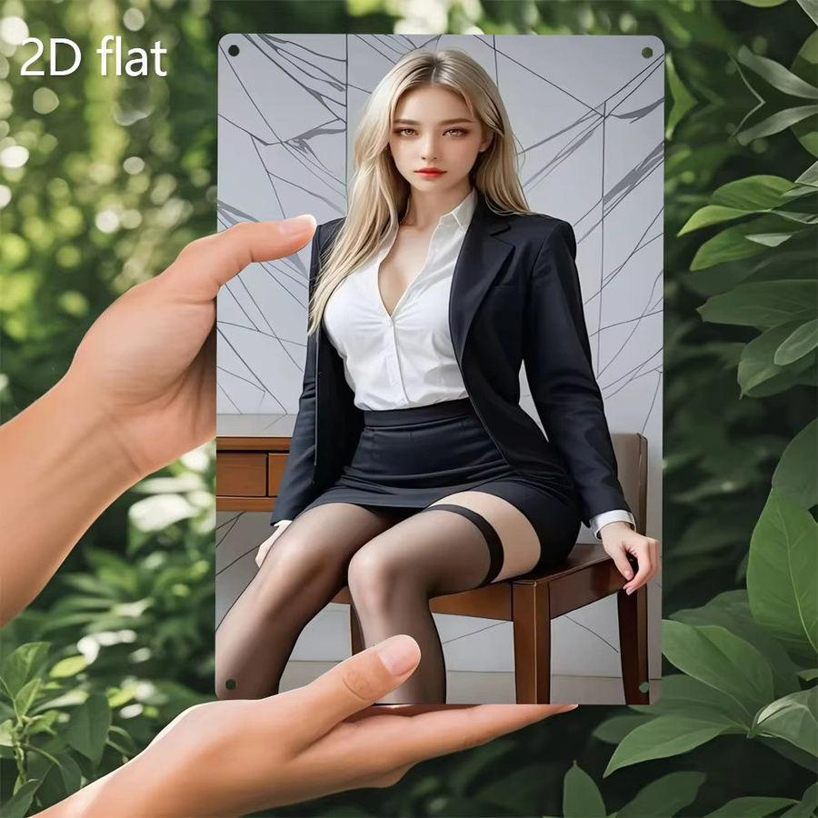 CIFBUY Moderne Wandkunst aus Metall in Schwarz, Abstraktes Frauenporträt als wetterfeste 2D-Flacheisenplatte für Innen- und Außenbereich - Bild 4