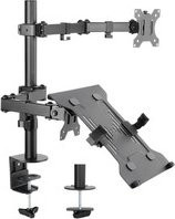 goobay Monitorhalterung mit Laptop-Arm Flex in Schwarz - Bild 1