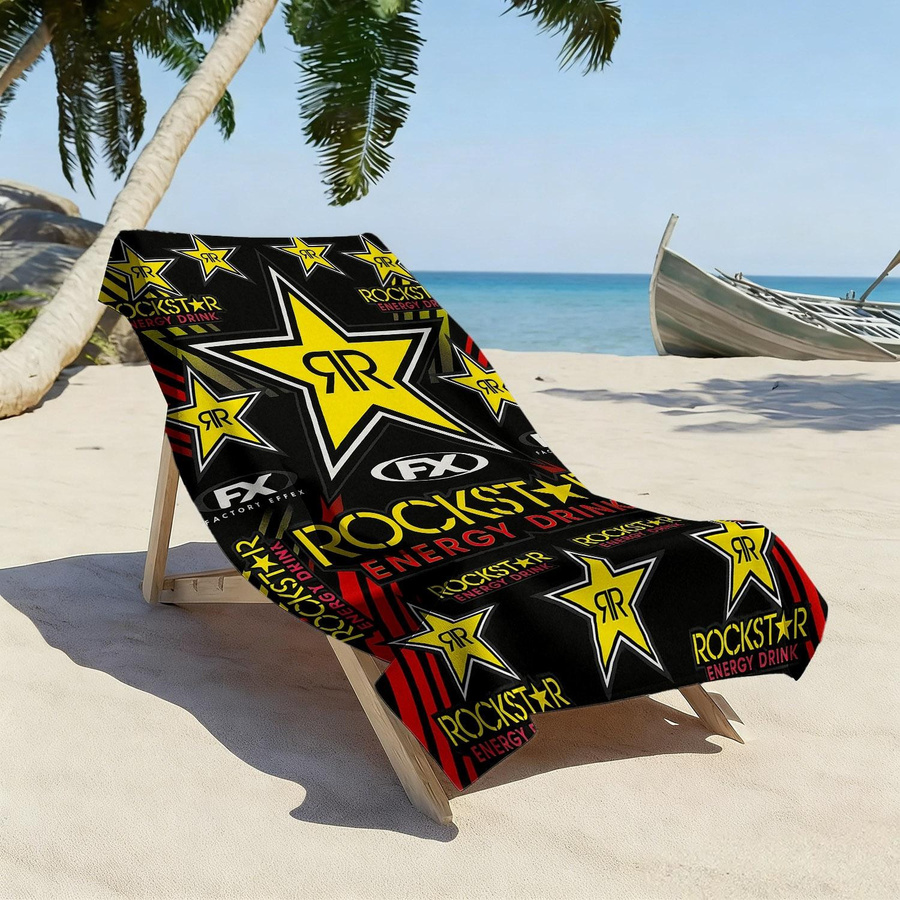 Rockstar Energy Drink Fabrik Effex Racing Strandtuch aus Mikrofaser, schnelltrocknend und weich, Mehrfarbig, Breite: 60 cm, Höhe: 40 cm - Bild 2