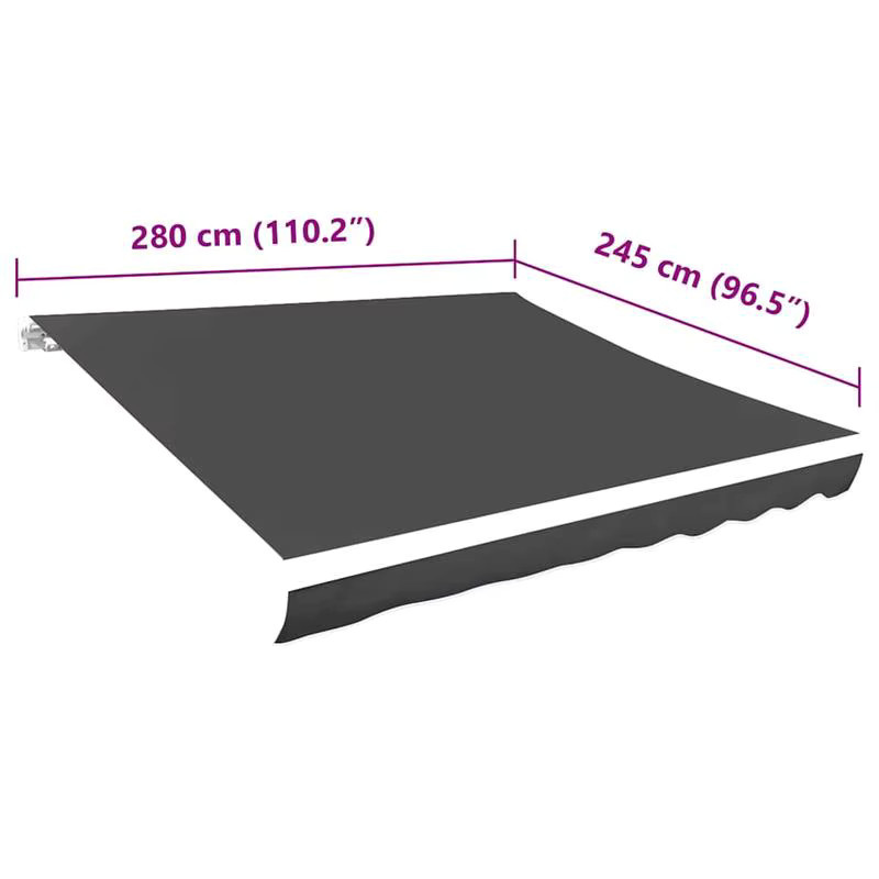 Markisenstoff Leinwand aus Polyester in Anthrazit B: 300 cm, H: 250 cm - Bild 2