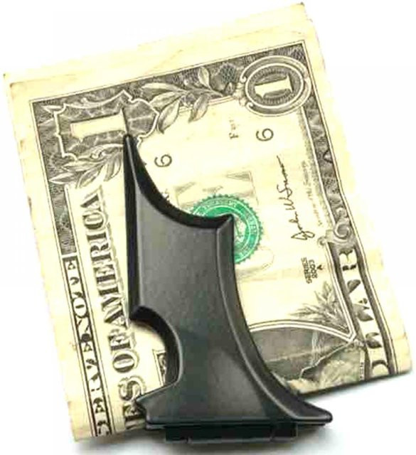 Batarang Geldklammer und ID-Kartenhalter aus Metall in Schwarz für Damen und Herren - Bild 1