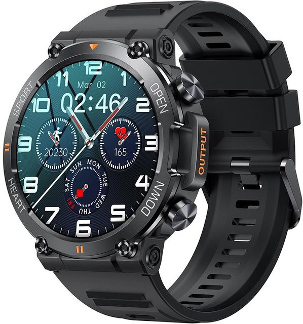 MEVADEN Smartwatch für Herren mit 1,39 Zoll Display, Bluetooth-Anruf, Sport-Fitness-Tracker und Herzfrequenzmesser, Schwarz - Bild 1