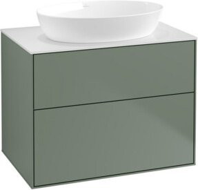 V&B Waschtischunterschrank Finion mit Wandbeleuchtung, Farbe Weiß lackiert, B: 80 cm, T: 50,1 cm - Bild 1