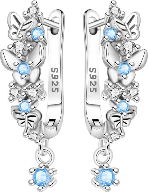 Orstarry Ohrring, 925 Silber, Blauer Schmetterling, Zirkonia, Damen - Bild 1
