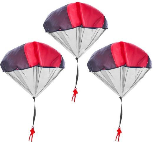 HonorBond Fallschirmspielzeug, 3-teiliges Set, Grau, ab 3 Jahre - Bild 1