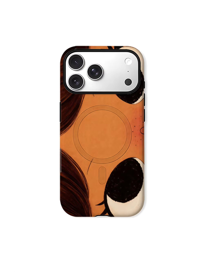 CaseLumi Matte Bumper MagSafe Schutzhülle für iPhone 17 16 15 14 13 Pro Max mit Augen-Kunst-Design in Orange - Bild 6