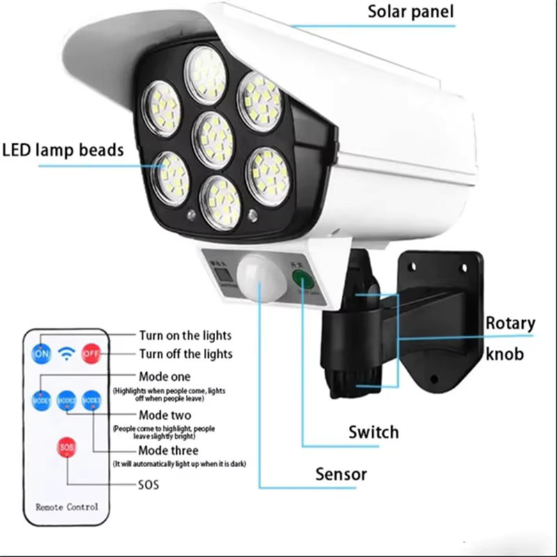 PDQ LED Solar-Sicherheitsflutlichter in Weiß mit Bewegungssensor und Dämmerungssensor für Außenbereiche und Garten - Bild 6