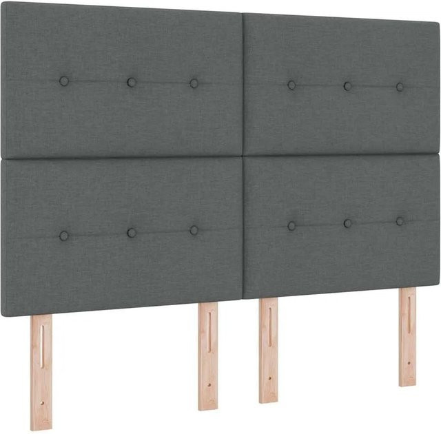 vidaXL LED Kopfteil in Dunkelgrau mit integrierter Beleuchtung und USB-Anschluss, Breite: 160 cm - Bild 1