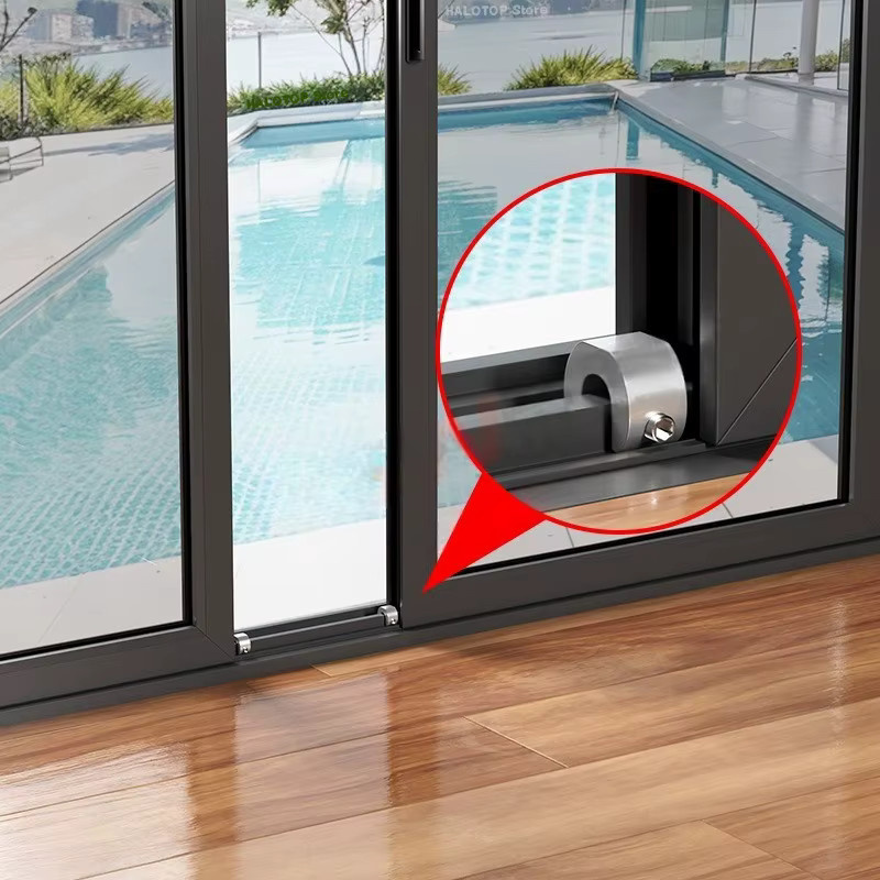 Aluminium Legierung Fenster Stopper und Schiebetür Limiter in Silber zur Kindersicherung und als Anti-Diebstahl-Schloss - Bild 4