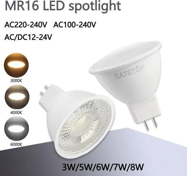 50er Set MR16 LED Scheinwerfer mit GU5.3 Sockel, Weiß, Ersatz für 40W Halogenlampen - Bild 1