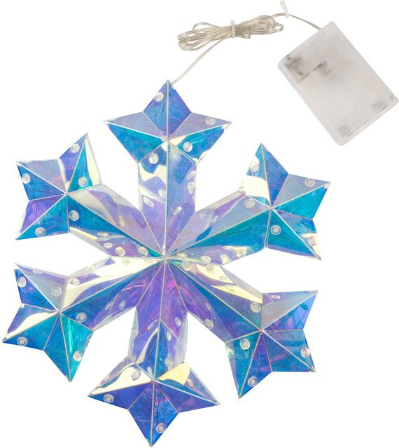 LED-Hänge-Deko Schneeflocke Prisma von viva domo in transparent - Bild 1