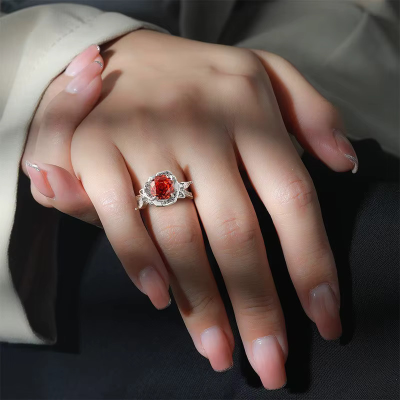 yiwanwan Diamantring, 925 Silber, Rosenform - Bild 2