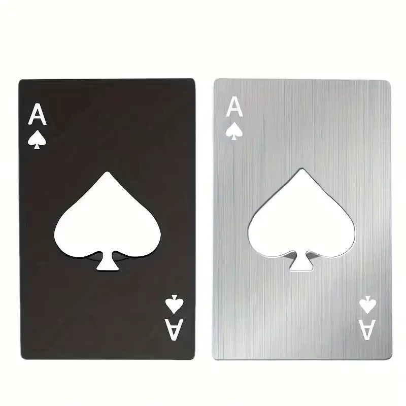 Kreditkarten-Flaschenöffner Spades in Schwarz aus Edelstahl im Poker-Design - Bild 2