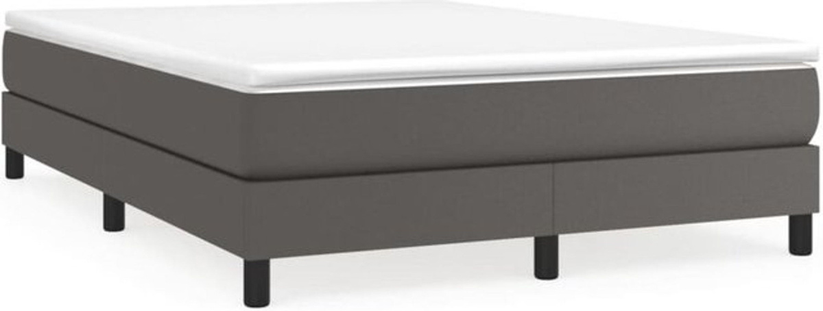 vidaxl Boxspringbett Modern in Grau aus Kunstleder B/T/H: 140 x 190 cm - Bild 1