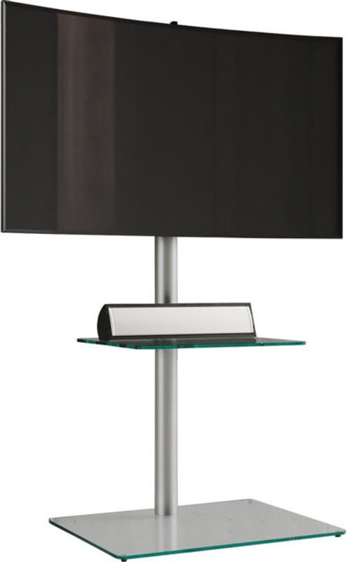 VCM TV Standfuß Alani schwenkbar in Silber aus Stahl und Aluminium mit ESG-Sicherheitsglas für Fernseher 26-70 Zoll, B/T/H: 60 x 45 x 100 cm - Bild 5
