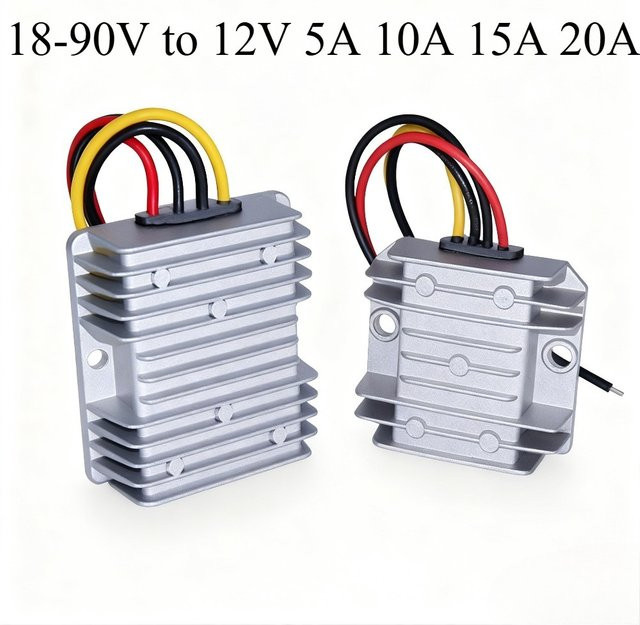 Waohei DC-DC Step Down Konverter Spannungsregler von 20V-90V auf 12V in Silber - Bild 1